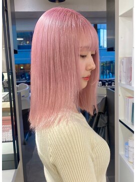 ベレーザ 渋谷(BELEZA) 6985ベビーピンクハイライトグラデーション艶髪ハイトーンカラー