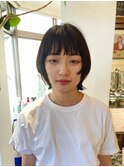黒髪ワイドバングウルフ/10代20代