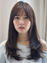 ノイカーム(noi Calm) 顔周りレイヤーカットくびれヘアミルクティーベージュカラー