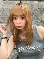 ノイ(noi) 顔周りレイヤーカットグレージュカラーくびれボブベージュカラー