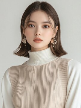 セプト 天神大名(SEPT.) 外ハネボブ センターパート グレージュ 髪質改善カラー 韓国ヘア