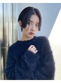 丸みショートシースルーバングくびれショートボブミニボブ
