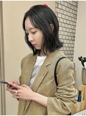 20代30代ナチュラルモードボブブルーブラック/akari