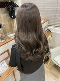 ホワイトグレージュミニウルフデジタルパーマチェリーブラウン