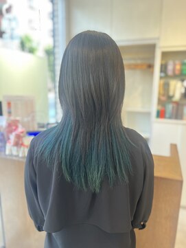 ジョイ ギャラリー(JOY) ウルフレイヤー×インナーカラー　マリンブルー