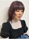 レイヤーカットミディアムヘア/ピンクブラウン/西千葉