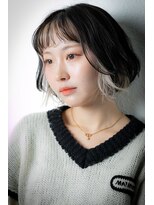 カバーヘア ブリス 上尾西口店(COVER HAIR bliss)&nbsp;□ミストバングインナーカラー小顔Aラインボブ415上尾20代30代