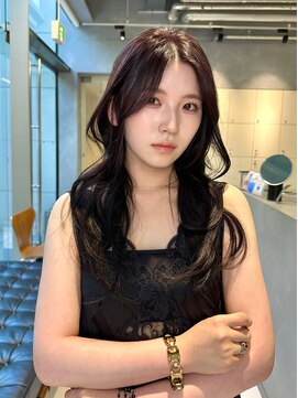 サンバレー(SUNVALLEY) ロング 韓国風レイヤー センターパート パープルカラー