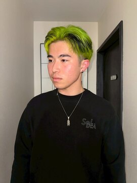 ナービス(NARVIS) メンズ/デザインカラー/ライトグリーン/ツーブロック