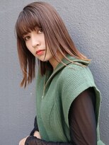 ブゾン(buZon)&nbsp;【buZonブゾン】ぱつっとロブ×艶感ベージュカラー