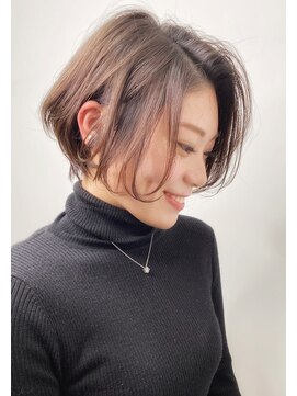 ジエクト 本店(The Ect) 白髪ぼかしハイライト×小顔耳かけショート×ハイトーン白髪染め