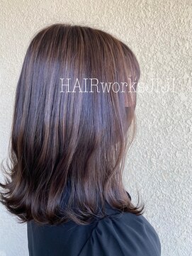 ヘアーワークス ジジ(HAIR works JIJI) ブリーチなしハイライト/ナチュラルアッシュ