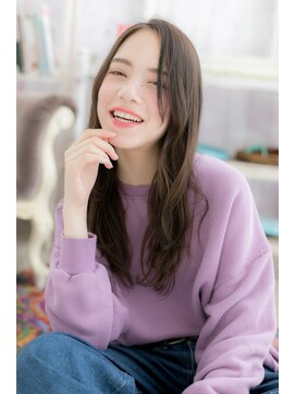 ミック ヘアアンドメイク アップ 駒込店(miq Hair&Make up) オリーブアッシュセンターパートかきあげ前髪抜け感ヘアb1