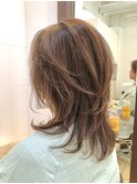 ひし形レイヤー#奏の杜#京成津田沼毛先ワンカールサンドベージュ