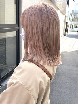 サンク 原宿 表参道(cinq) ミルクティーベージュダブルカラーインナーカラーケアブリーチ