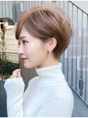 大人ひし形ショートヘア前髪あり/マッシュショート/20代30代40代