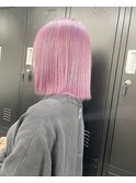 ピンクラベンダー/アースカラー/くびれヘア/ツートーンカラー