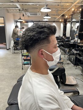 ボルド(MEN'S HAIR SALON BORDO) フェード×ハイライト×ツイスパ×かき上げオールバック