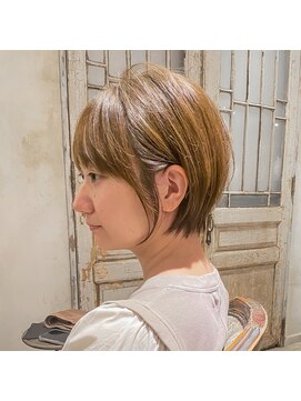 髪質改善と縮毛矯正の専門店 サンティエ(scintiller) 大人綺麗な小顔襟足スッキリショートボブ　30代40代50代