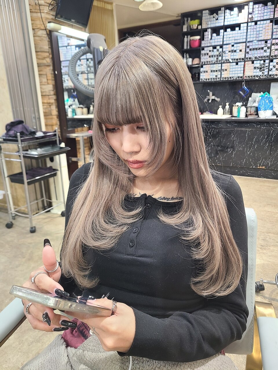 P*N様 ＊上品ラベンダーミルクティー＊トップエクステ/アッシュゴールド有 ミルクティーピンク/ラベンダー/エクステ/池袋：L182385259｜アンク