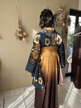 ロカット サロン(Roquat Salon) 袴着付けボブアレンジ【ヘアセット/立川/袴/浴衣着付け/立川】