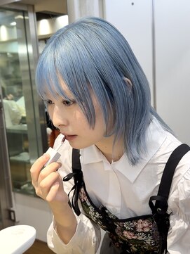 ダブ ギンザ(DaB ginza) 水色/ペールブルー/レイヤーカット/ウルフ/銀座