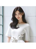 くせ毛風カールエアリーカール小顔こなれヘア艶感黒髪ネビージュ
