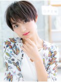 斜めバング黒髪小顔韓国風マッシュショートc0上尾20代30代40代