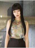 【三浦真穂】黒髪ロング　眉上バング　姫カット