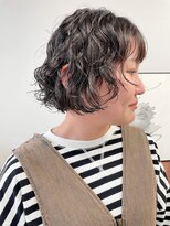 ヘアー アイス 御器所本店(HAIR ICI) 20代30代秋冬暗髪カラーレイヤーボブパーマ小顔ショート