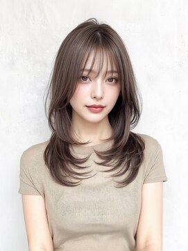 ネオリーブウリ 二子玉川店(Neolive uri) ミディアムヘア暗めカラーデザインカラーフェイスフレーミング