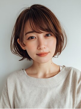 ロディーナ 大口 新子安(rodina) クラゲヘアー/小顔に見せるヘア/ココアベージュ/大口子安新子安