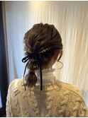 お呼ばれヘア/編みおろし/ヘアセット/結婚式ヘア