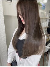 アンダーバーホワイト 阪神西宮店(_WHITE) ブリーチなし透明感カラー(ダブルケアカラー)柔らかいベージュ