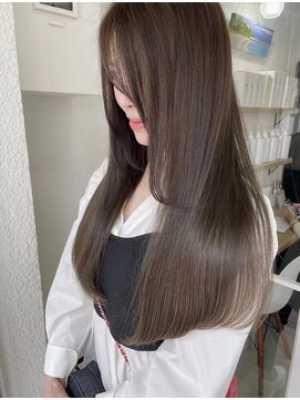 アンダーバーホワイト 阪神西宮店(_WHITE) ブリーチなし透明感カラー(ダブルケアカラー)柔らかいベージュ