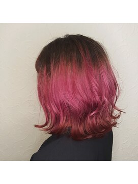 リー ルーチェ 布施(Lee Luce) デザインカラー☆ラズベリーボブ☆♪【真栄田】