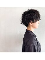 タグ(#tag)&nbsp;#刈り上げショート×黒髪パーマ