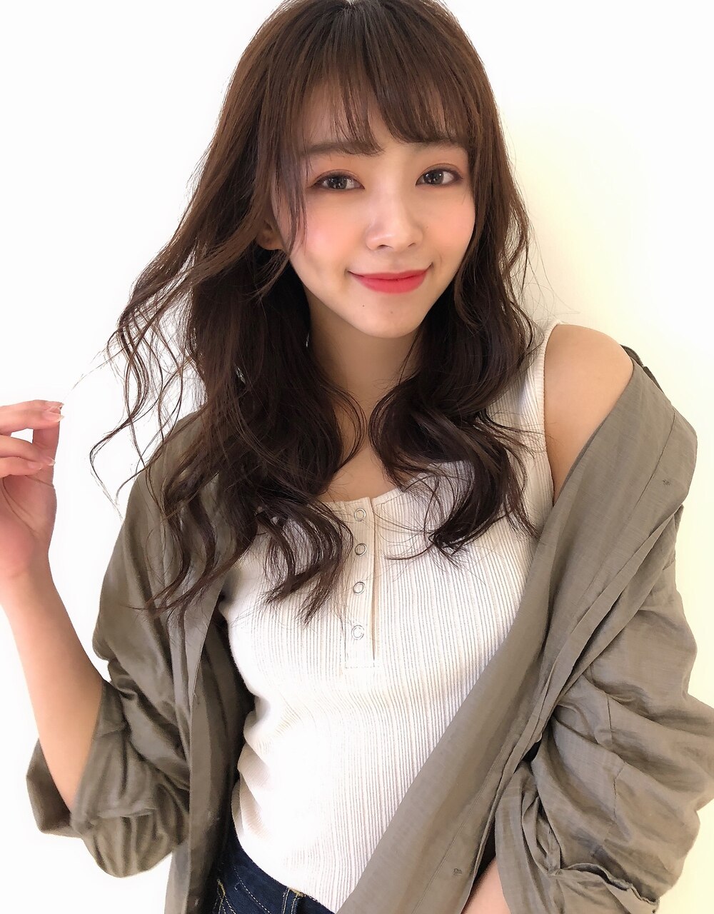 グレージュ/ゆるふわ/デジタルパーマ/田中みな実/小顔/高柳