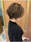 【石田勇士郎】アッシュブラウン毛先パーマネオウルフショート