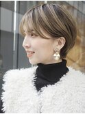 シースルーバングショート／前髪あり／表参道／30代40代50代