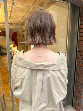 ハマモト 切りっぱなしボブ/シフォンベージュ