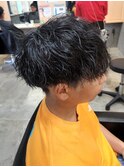 波巻きツイストスパイラルパーマニュアンスパーマメンズマッシュ
