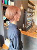 ピンクアッシュ・ショートボブ