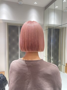 ロンドシェリ 仙台(Lond Cheri) ケアブリーチ　ピンクベージュ　ダブルカラー　ボブ　髪質改善