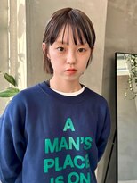 テトヘアー(teto hair) パッツンボブ　ハイライト　ブラウンカラーシースルー　バング