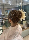 【浴衣アレンジ】ふわっと高めお団子ヘア