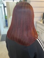 ジゼル 博多筑紫口店(GiseL)&nbsp;セミロング　チェリーレッド　レイヤーカット　艶感　こなれ感