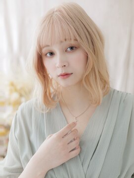 カバーヘア ブリス 川口(COVER HAIR bliss) ハイトーンカラーくせ毛風ニュアンスパーマa川口10代20代30代