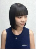 切りっぱなしカット×ブルーブラック