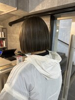 ノス 表参道(NOOS) 髪質改善 グレーベージュ アッシュカラー レイヤーロング 黒髪